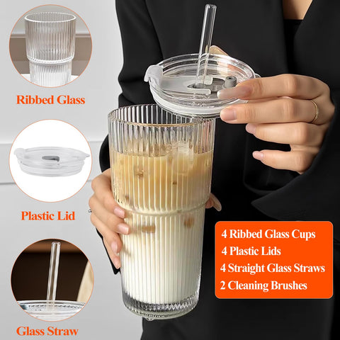 SHANDERBAR reusable glass straw reduces plastic waste at home