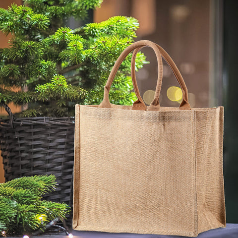 Shappy burlap tote ready for DIY crafts and personalized gifts.