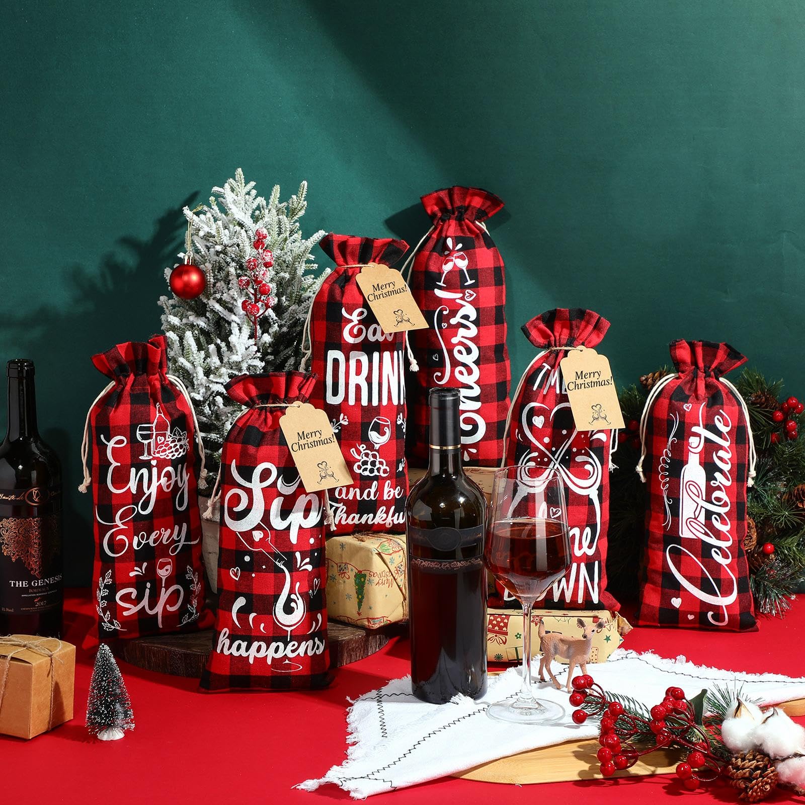 Shappy linen wine bags collection highlighting natural texture for elegant wrapping.