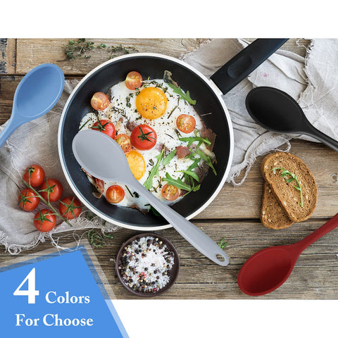 Shappy silicone spoon set features a drying hole for convenient storage