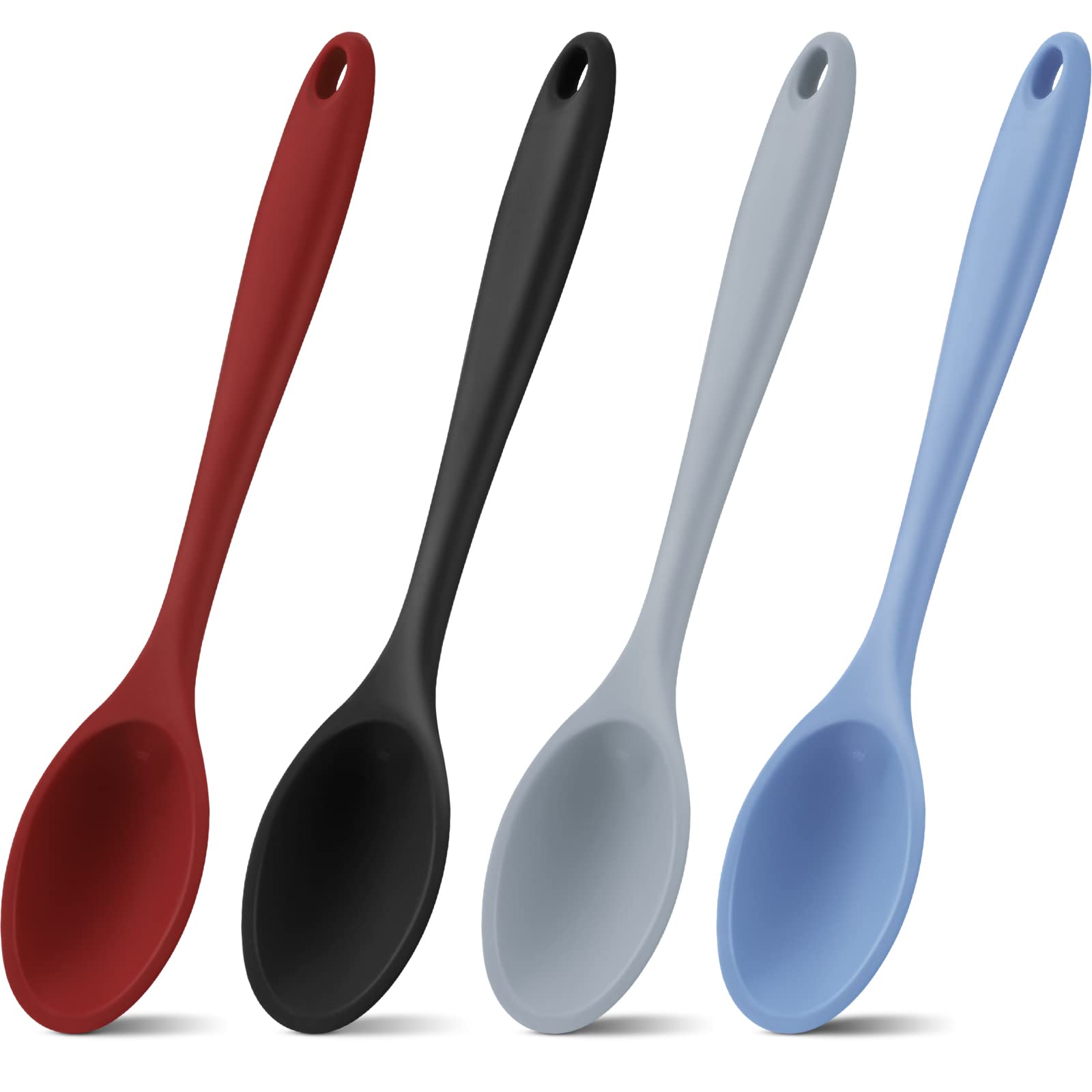 Shappy silicone cooking spoon in red, 10.6 inches, ideal for stirring hot sauces