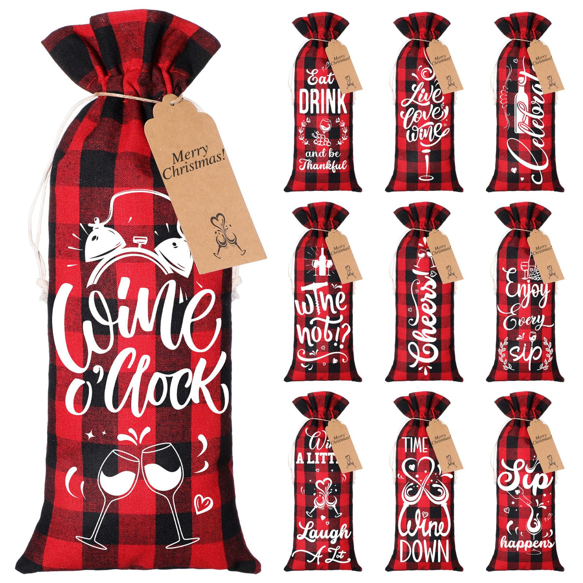 Shappy valentines wine bags with drawstring closure for secure gifting.