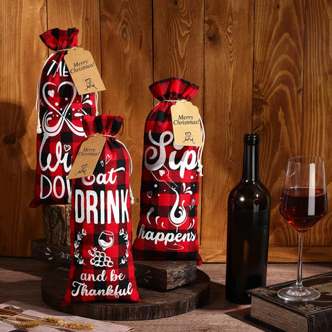 Shappy linen bags are reusable for stylish bottle storage.