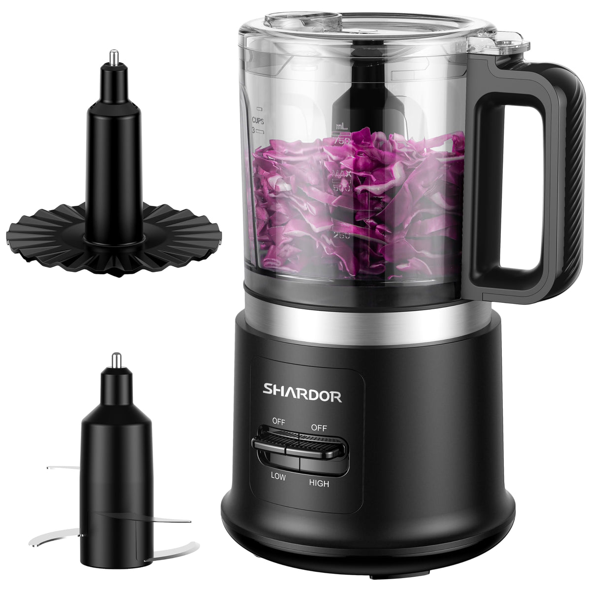 SHARDOR food chopper with four-cup bowl for quick, even chopping