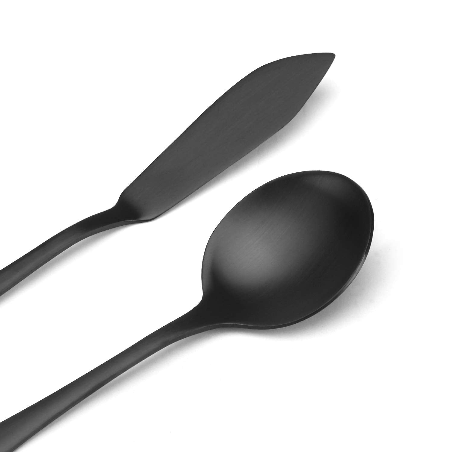 Sharecook matte black serving set with serving fork during gatherings, durable and elegant.