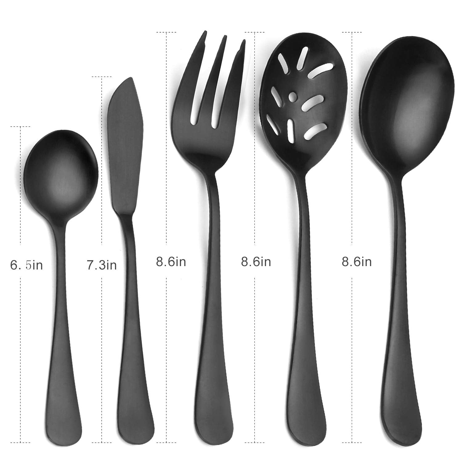 Sharecook matte black serving set with serving spoon beside bowls, perfect for everyday meals.