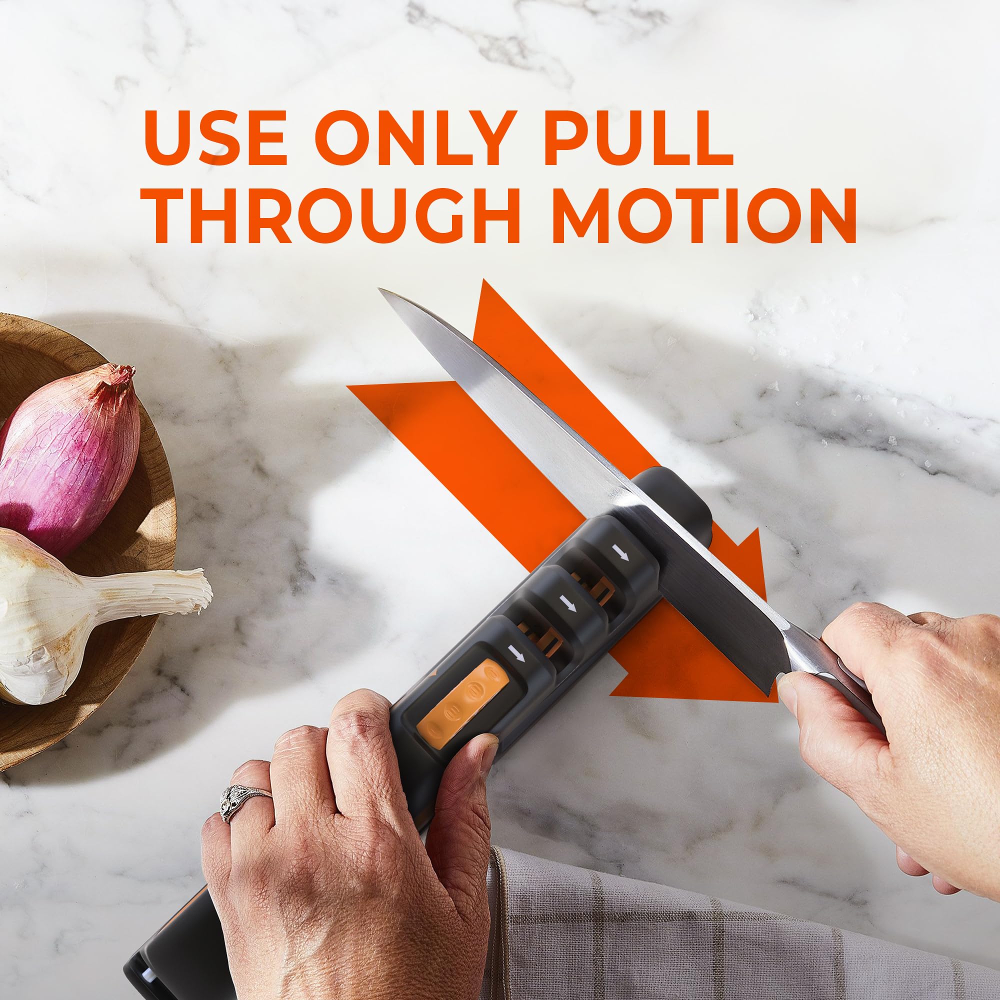 Sharp Pebble 5-angle sharpener with hunting knife for outdoor blades