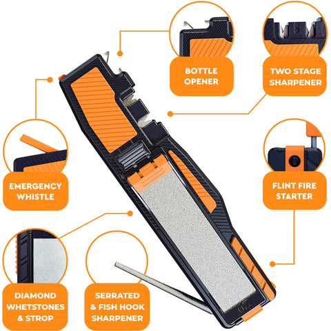 Orange Ninja 8-in-1 kit for versatile knife maintenance