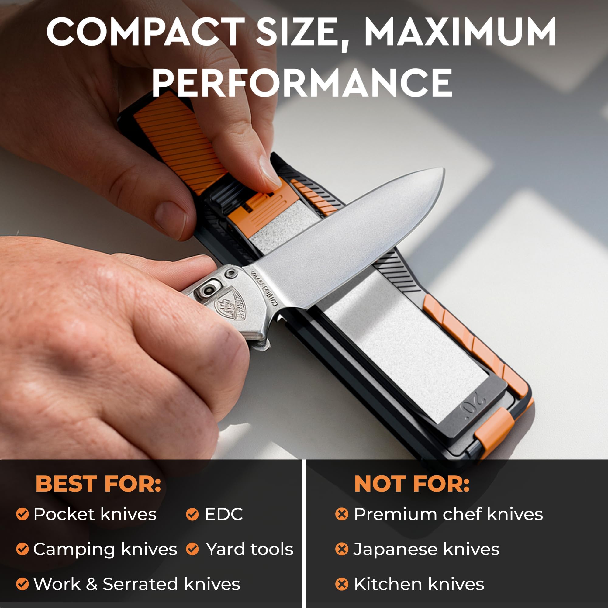 Ferro rod and fire starter included with Orange Ninja sharpener