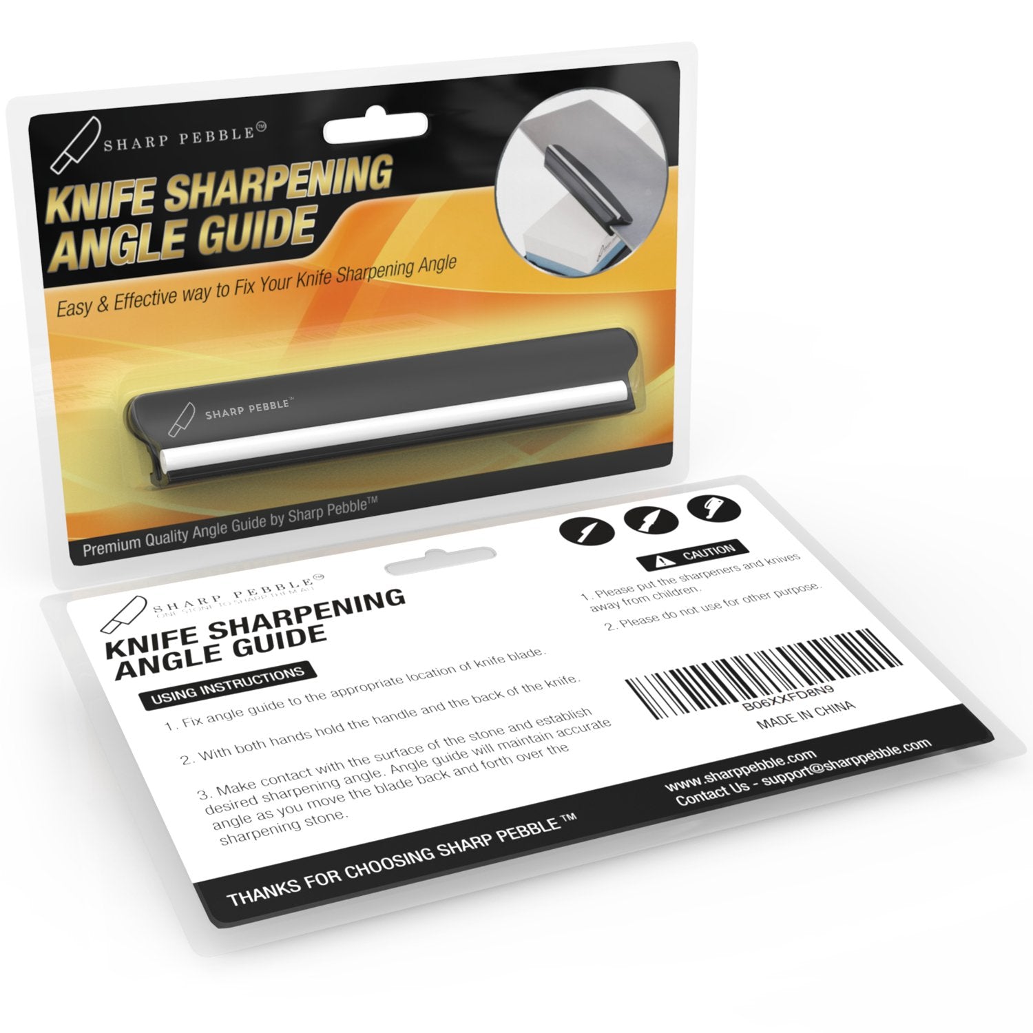 Sharp Pebble whetstone angle guide ergonomic design reduces wrist strain