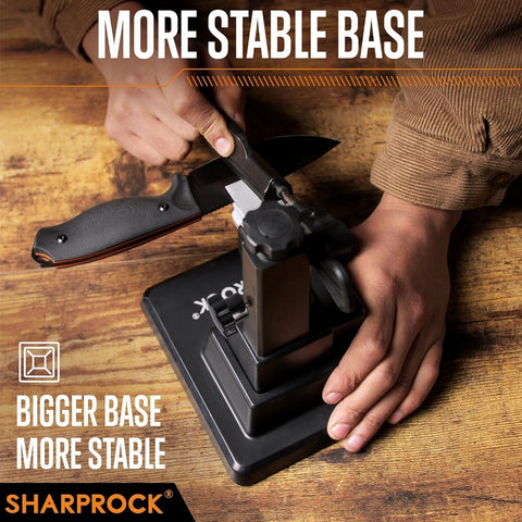 SHARP ROCK compact design enabling safe, easy sharpening at home.