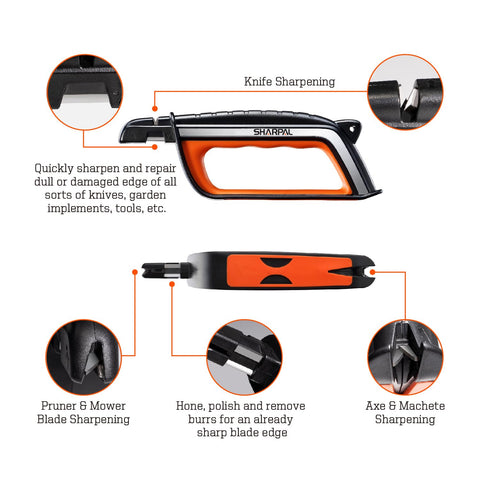 SHARPAL 103N's tungsten carbide bar delivers fast edge restoration on tough blades.
