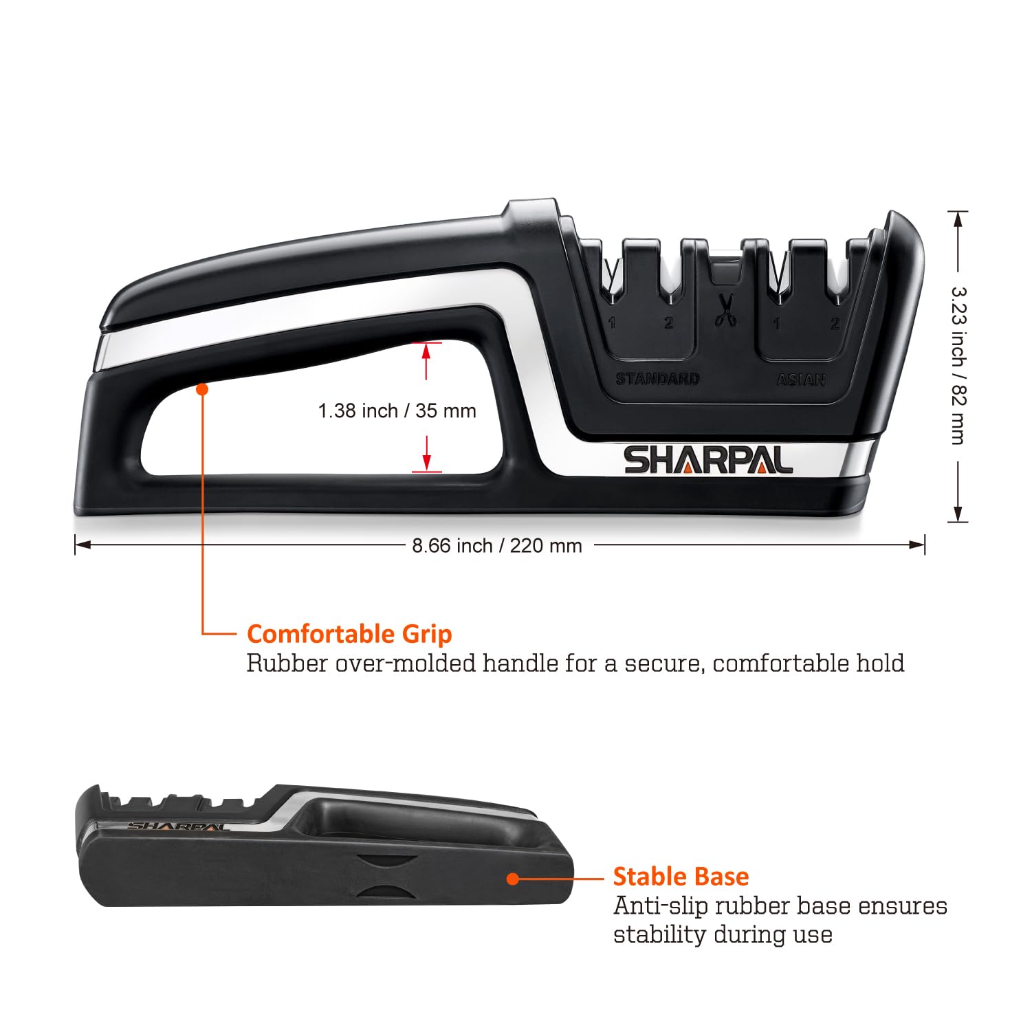 SHARPAL 104N scissors sharpening feature in action