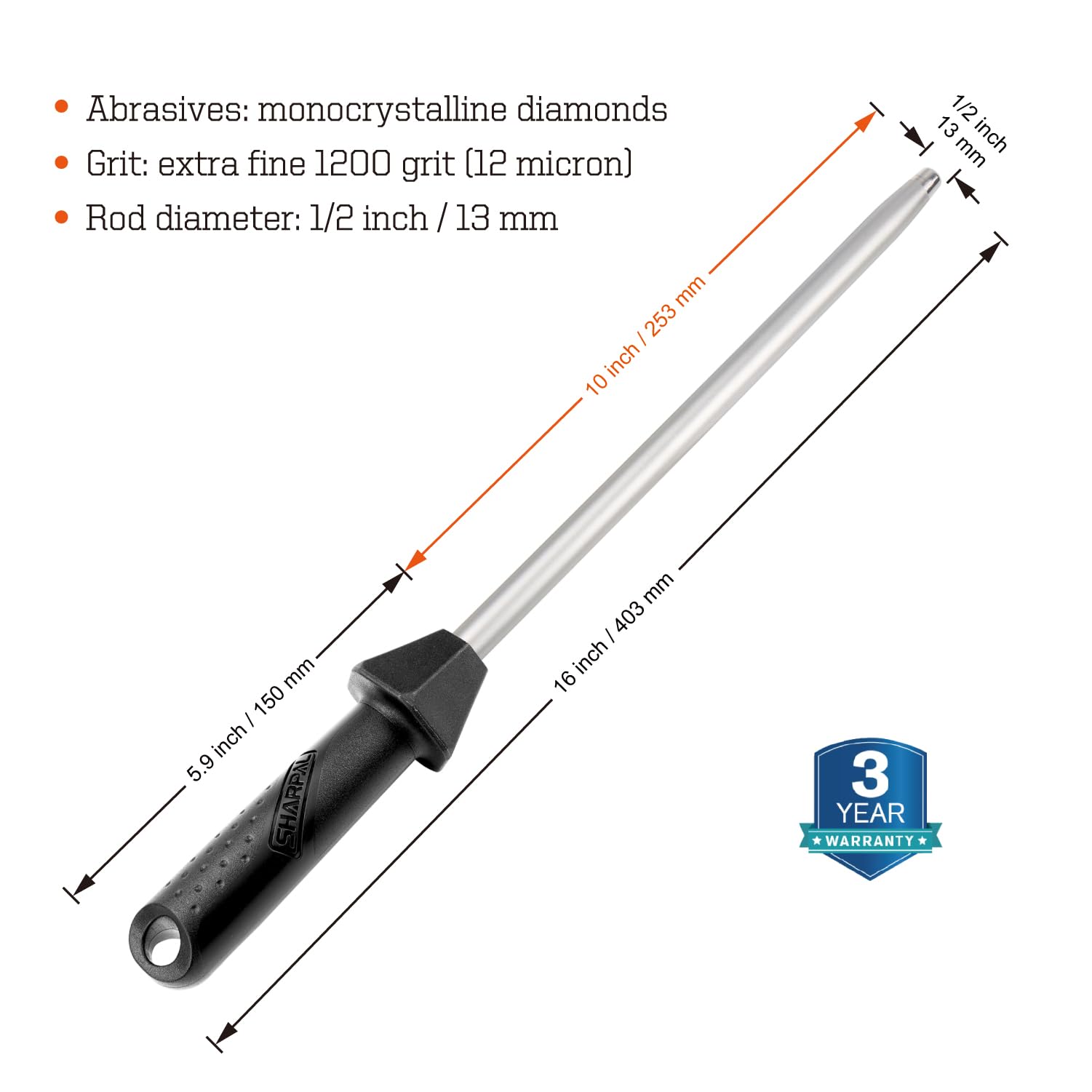 Diamond coating close-up highlights 1200 grit surface for smooth edge realignment