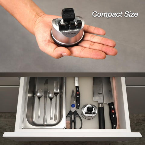 SHARPAL 191H compact design saves counter space while sharpening