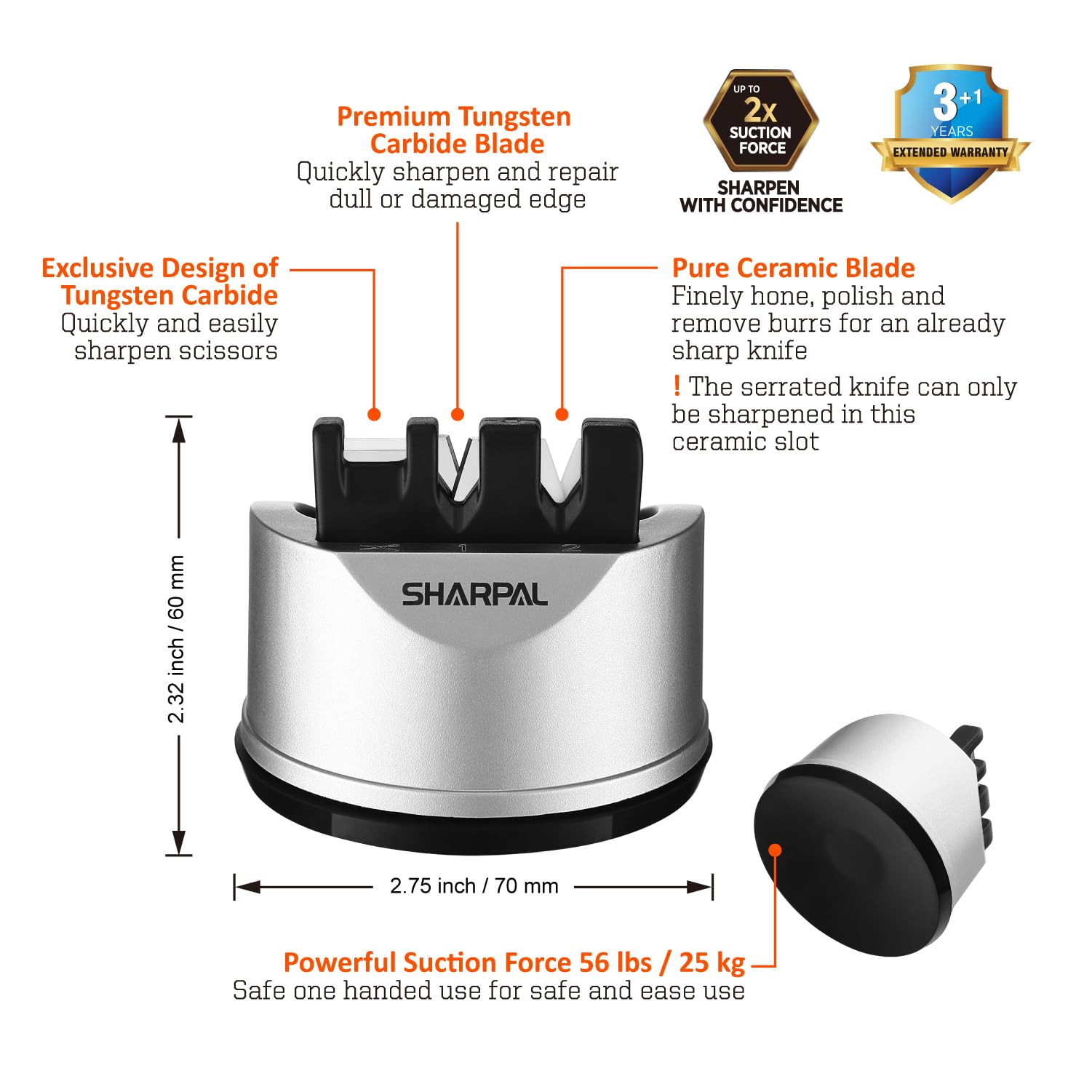 SHARPAL 191H suction base provides extra stability during sharpening sessions