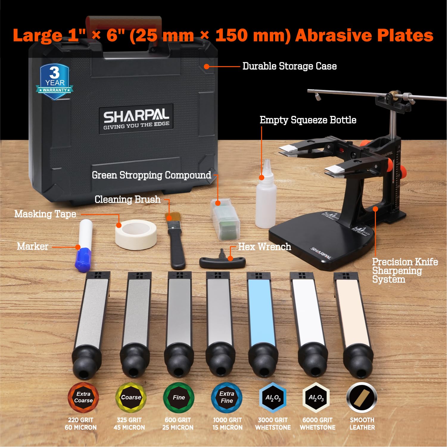 SHARPAL 202H diamond plates 220 for quick edge repair and refinement.