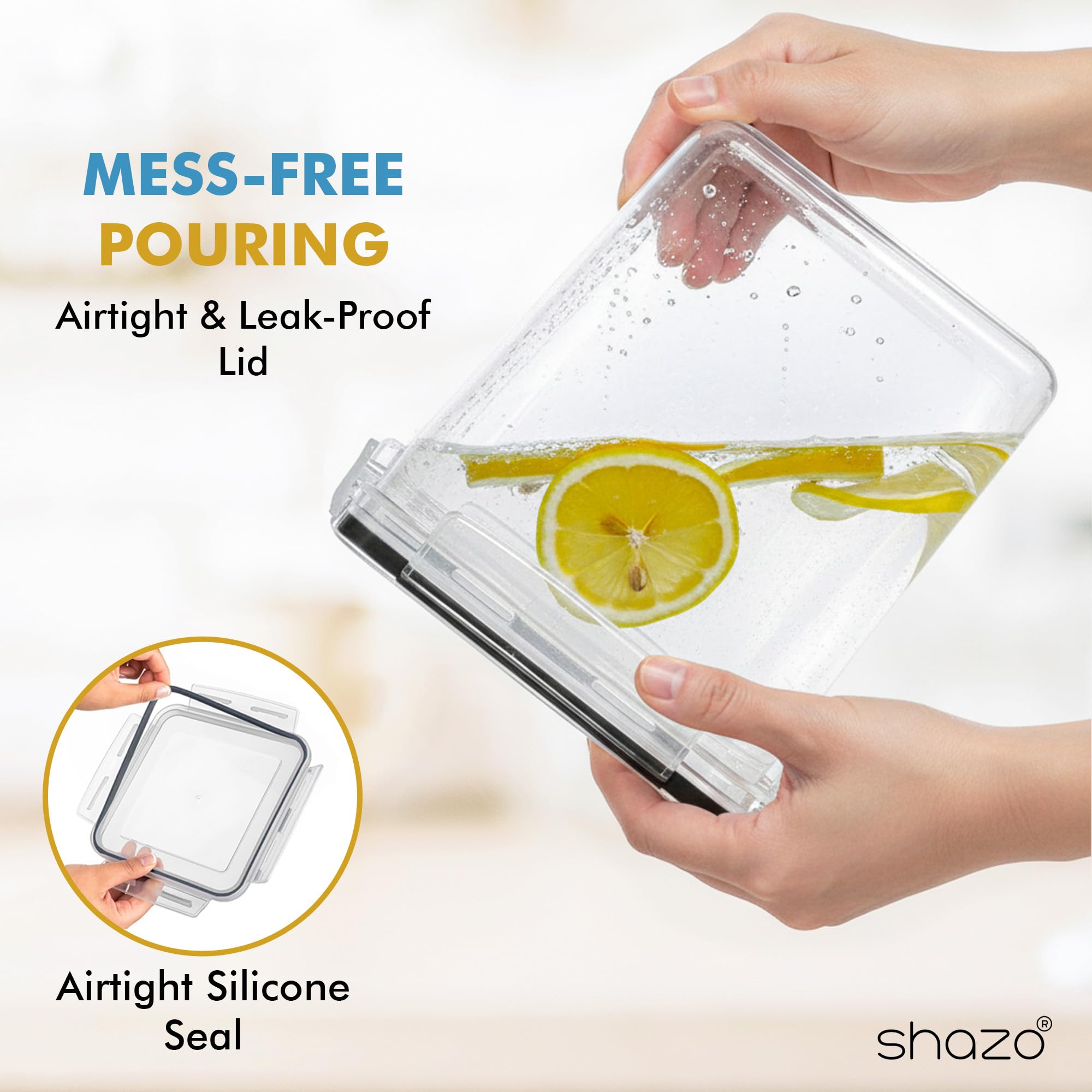 Shazo 1.1L sugar container keeps sugar dry and easy to scoop.
