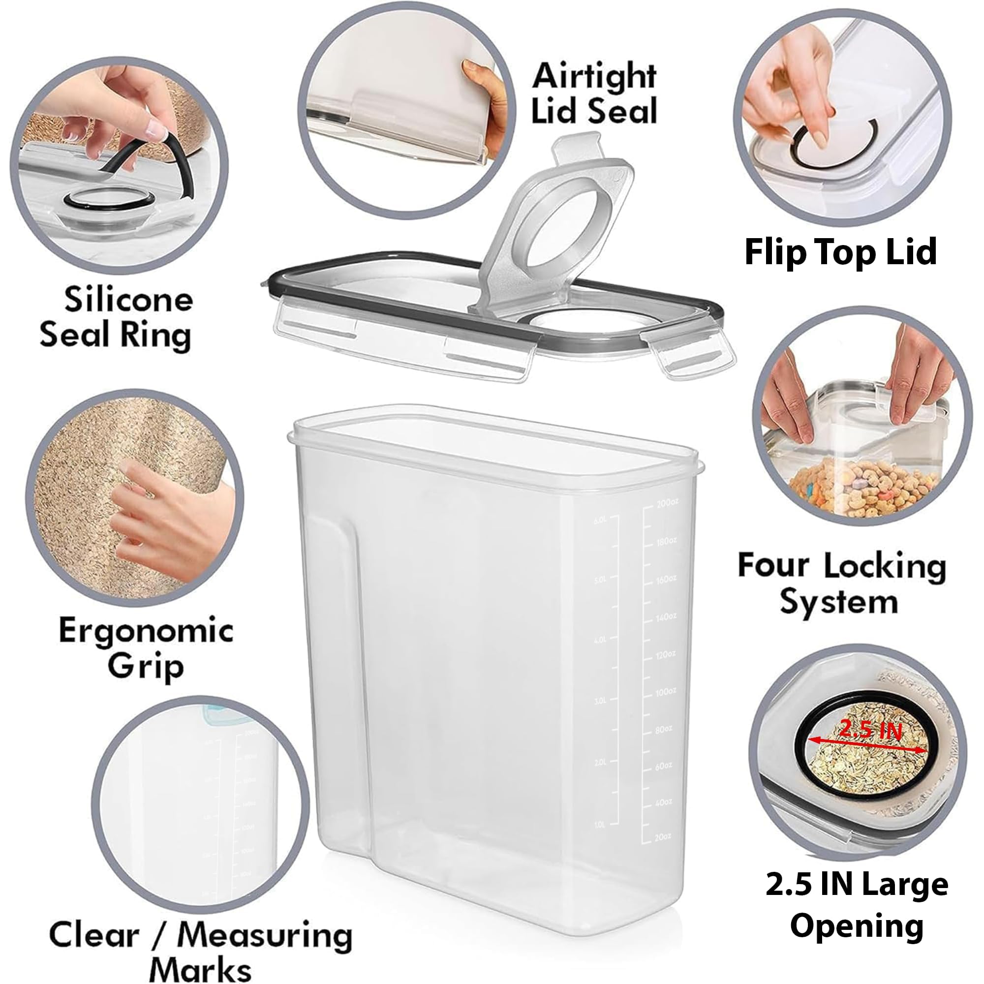 Shazo 2-pack 6.3L flour container keeps ingredients visible and accessible.