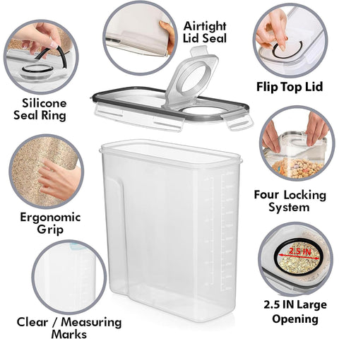 Shazo 2-pack 6.3L flour container keeps ingredients visible and accessible.