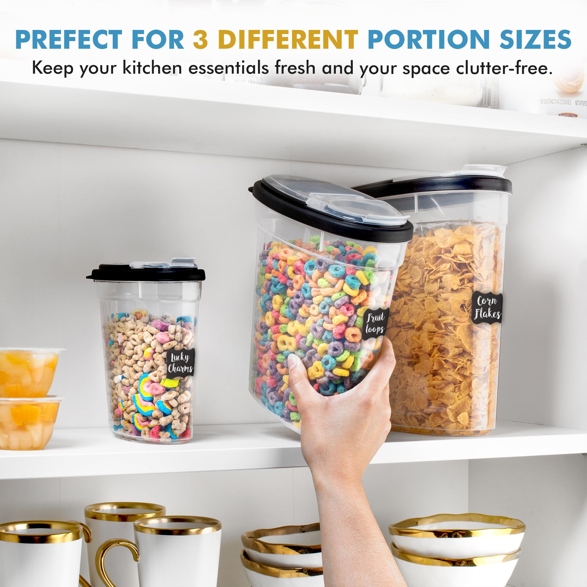 Shazo 1.2L compact cereal storage with secure lid