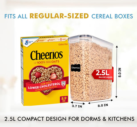 Shazo airtight lid with four-sided seal keeps pantry staples fresh and accessible.