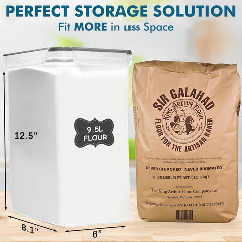 Shazo airtight leakproof container showing four snap lids for dry goods.