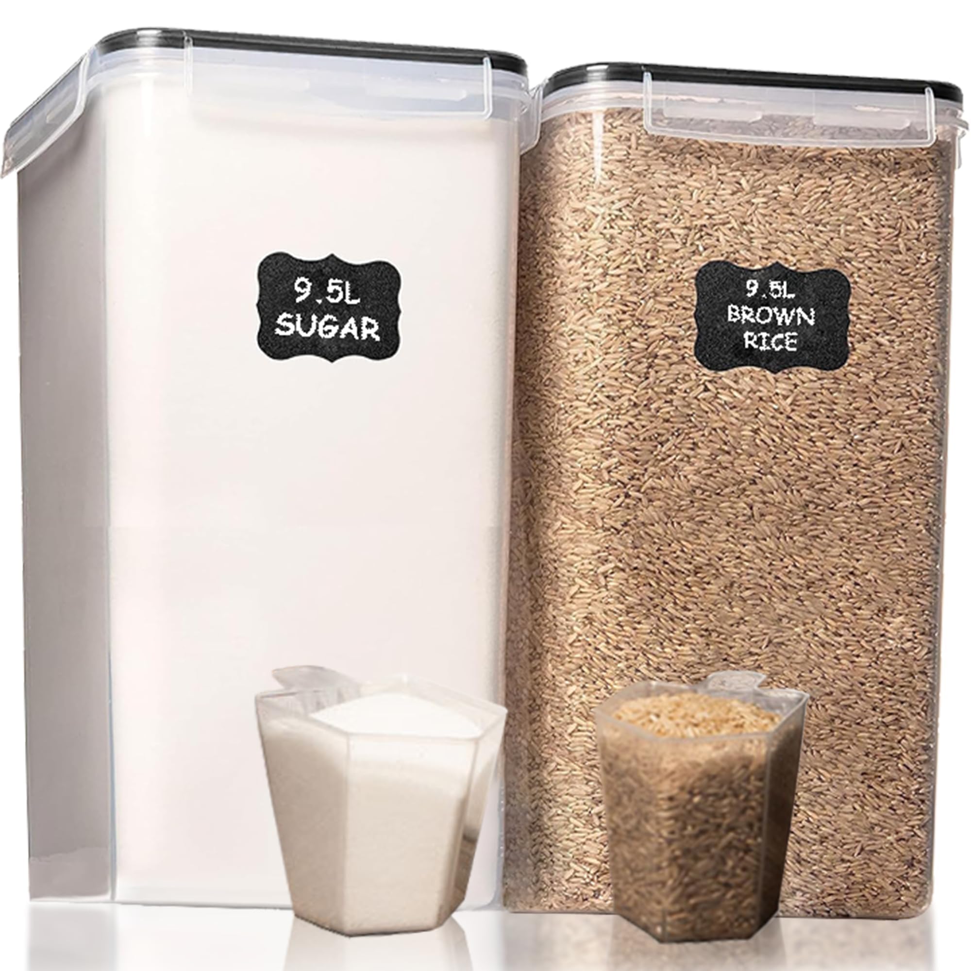 Shazo bulk storage 9.5L container with airtight lid helps keep flour fresh.