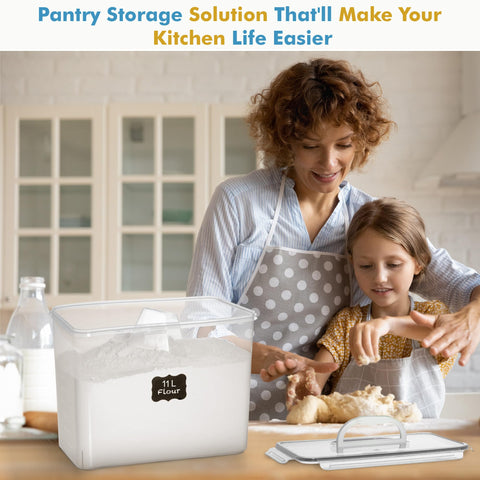 Shazo flour sugar rice storage keeps ingredients organized and accessible.