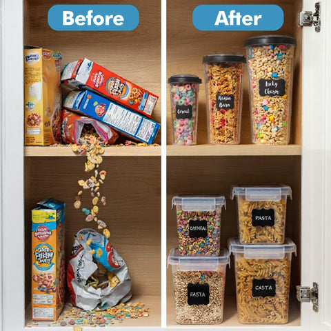 Shazo storage for rice, flour, pasta and more in clear containers