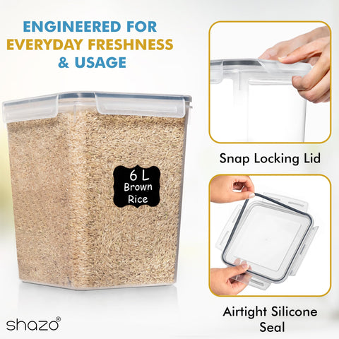 Shazo measuring cup included for precise portions with the set.