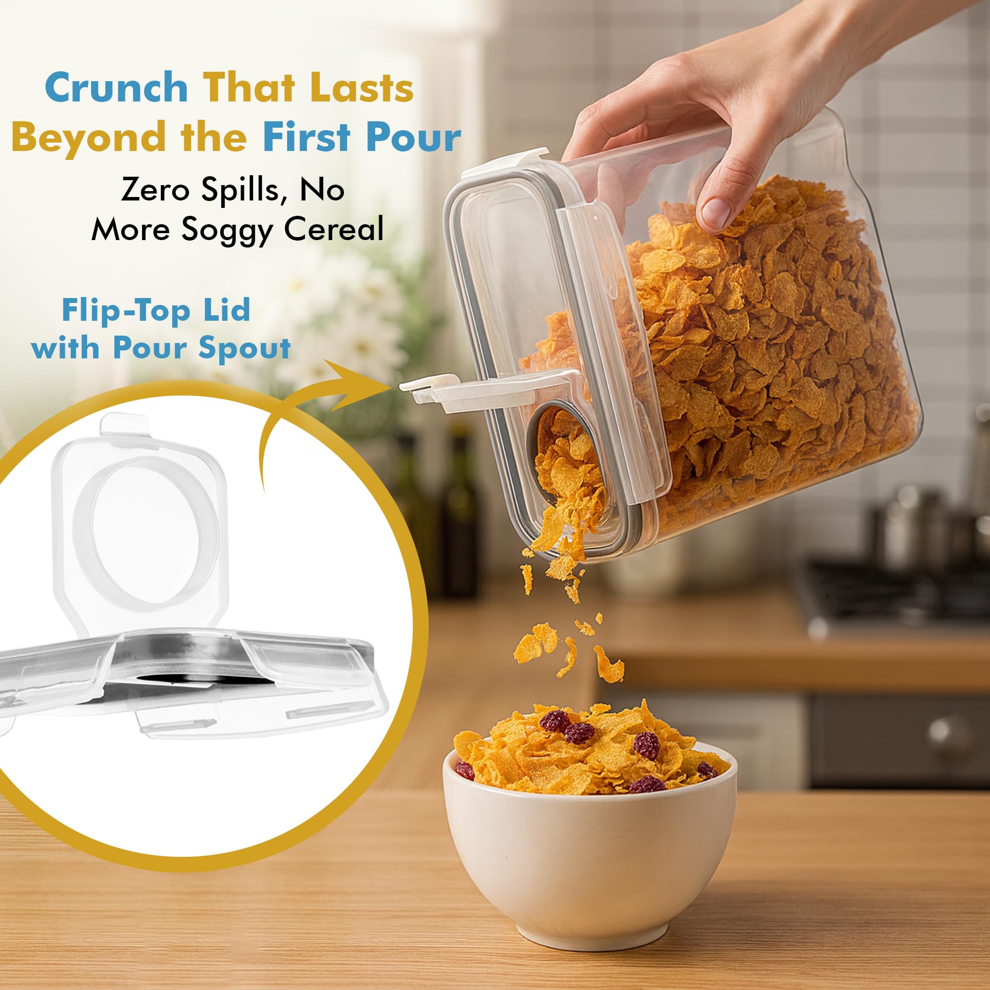 Shazo rectangular containers maximize pantry space while keeping items organized.
