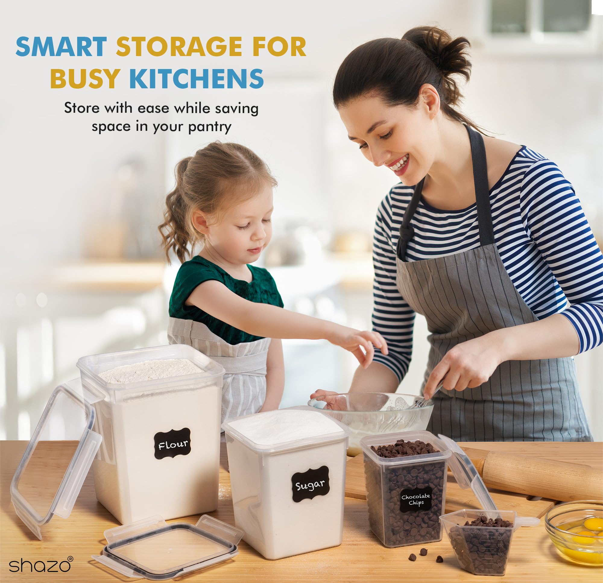 Shazo transparent design allows quick content checks at a glance.