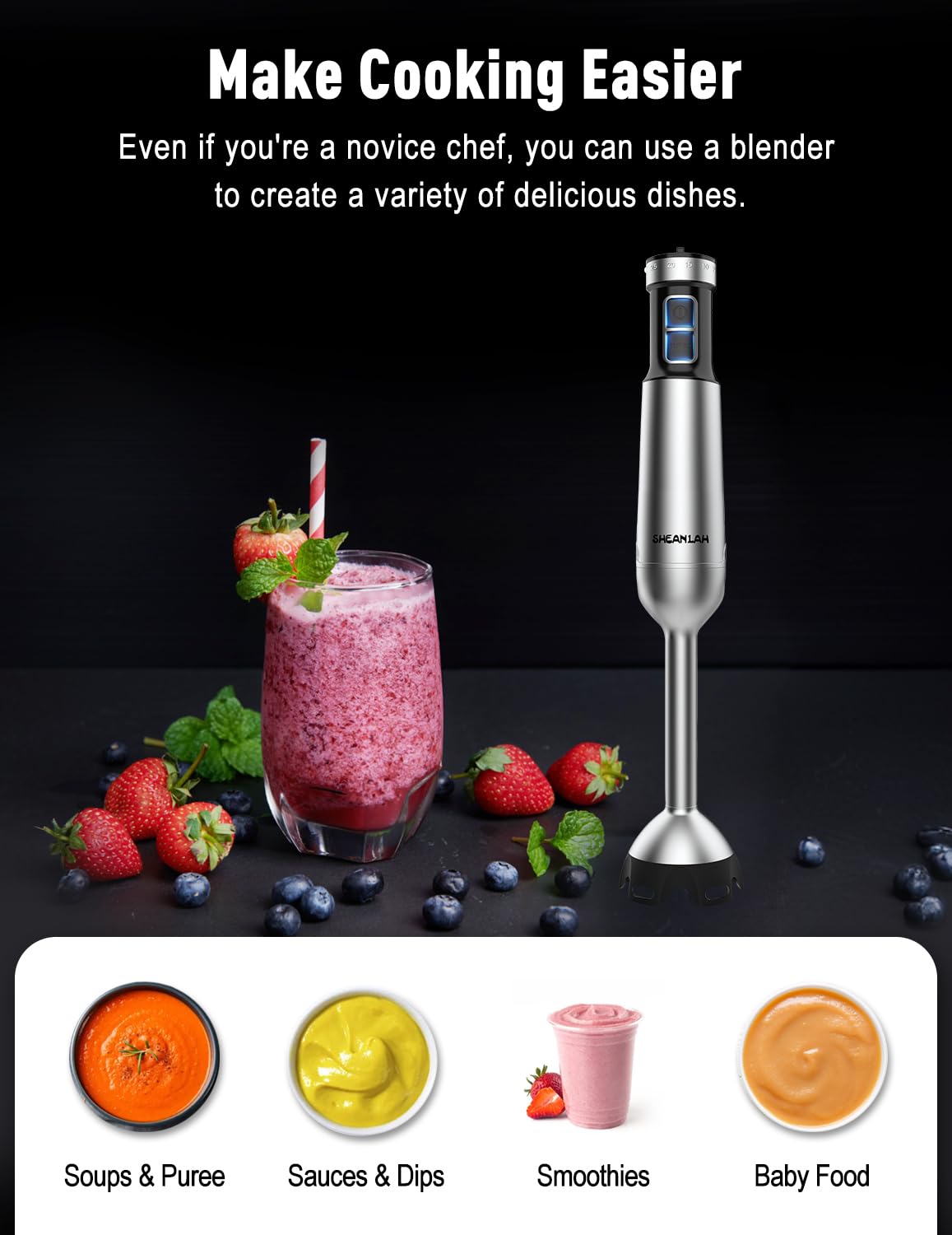 SHEANLAH ergonomic handle designed for comfortable extended use.