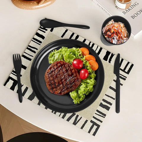 SHECIPIN stackable dinnerware design saves space and simplifies storage.