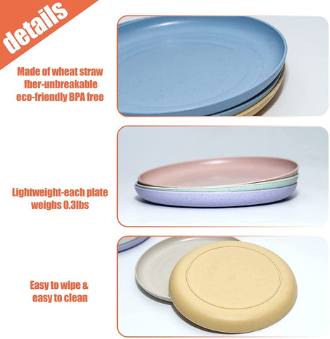 SHECIPIN unbreakable wheat straw plates safely withstand drops for kids