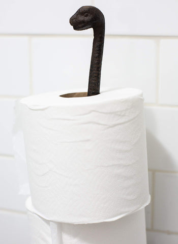Sheff cast-iron dinosaur paper roll holder keeps rolls neat and reachable