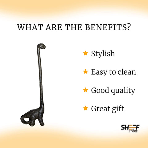 Sheff cast-iron paper towel holder on a kitchen counter for easy access