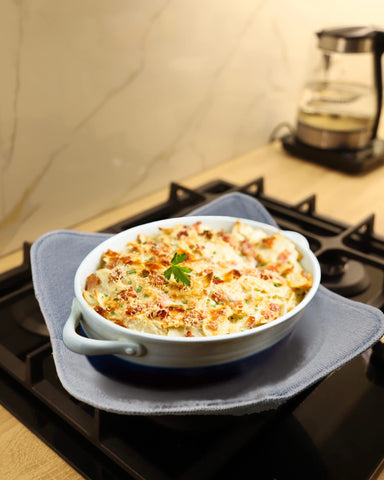 Sheff plate cozy huggers inside microwave safely, protecting hands
