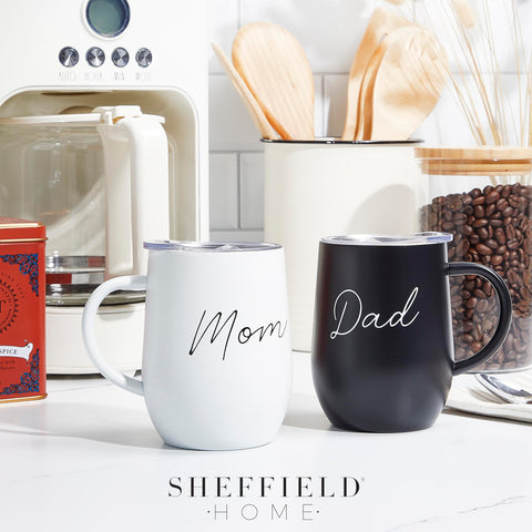 Sheffield Home gift set for new parents with engravable mom and dad