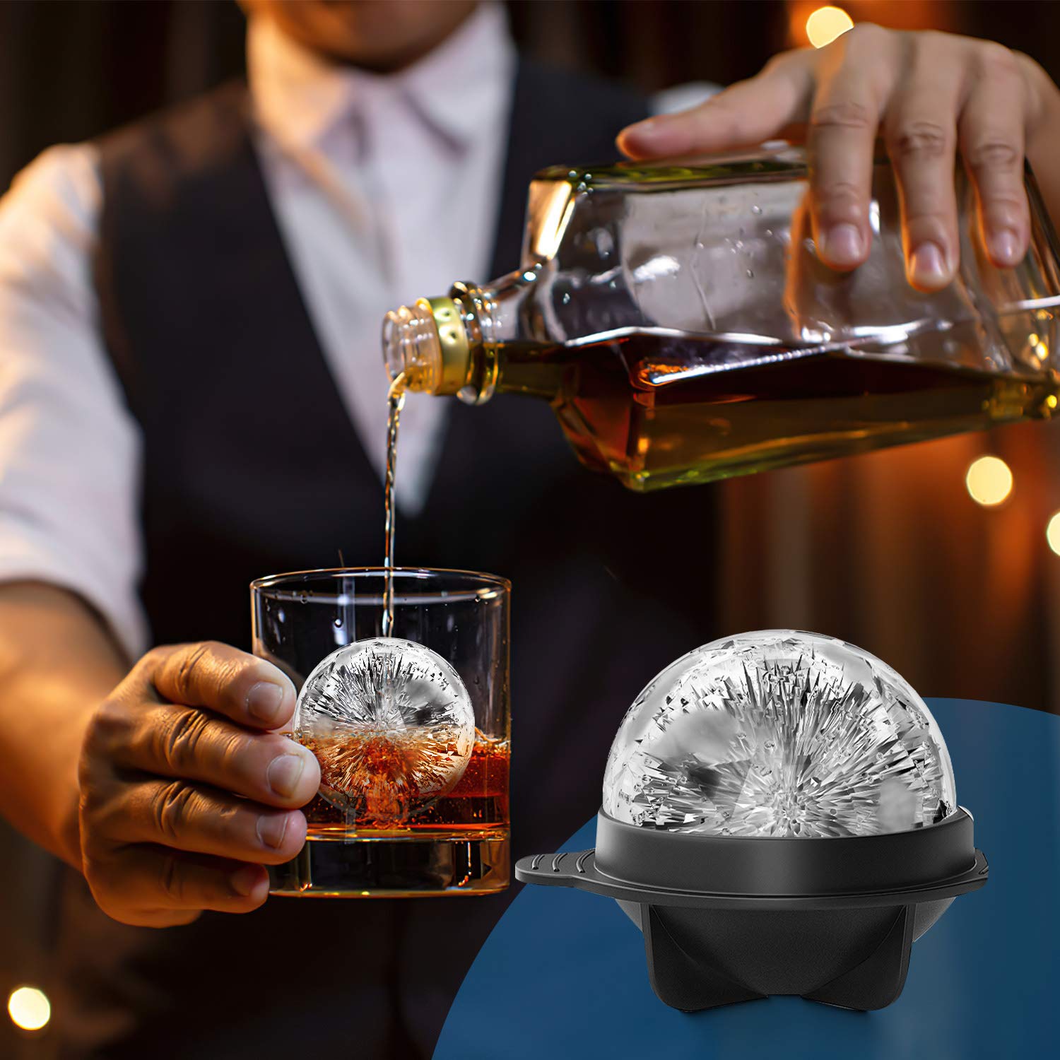 Shefio round ice cube mold kit suitable for home bartenders and gatherings.