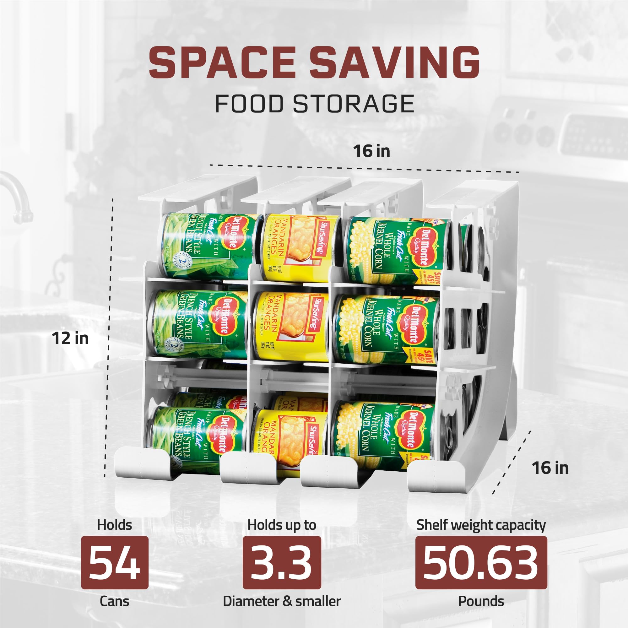 Shelf Reliance easy-install dowels facilitate quick setup for pantry organization.