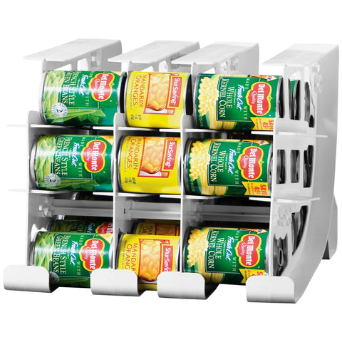 Shelf Reliance FIFO pantry organizer in action, 54-can capacity for neat, visible storage.
