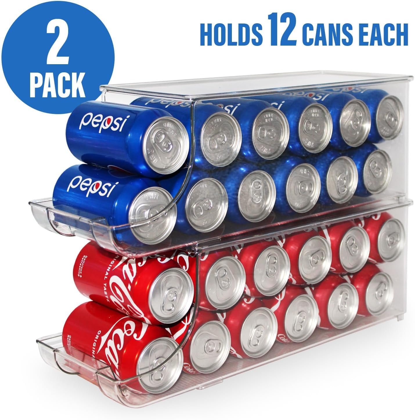 ShelfShaper durable clear plastic bin for fridge, countertop, or pantry storage.