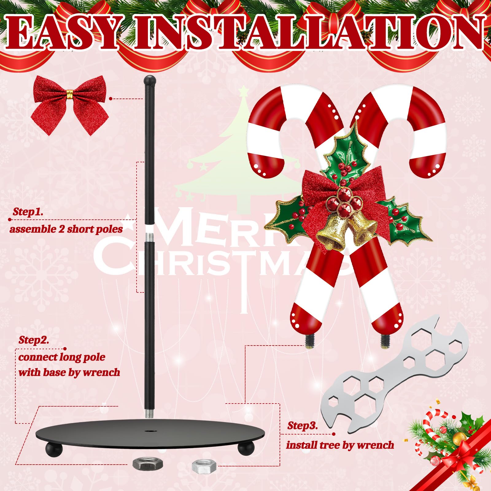 Shellwei candy cane holder fits medium to large rolls for easy tearing.