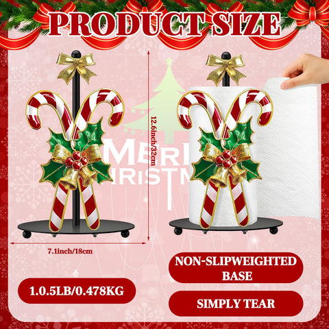 Close-up of Shellwei candy cane holder with gold bow top for a refined touch.