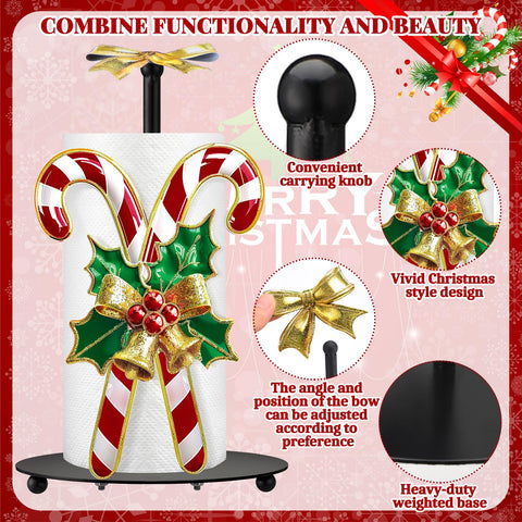 Shellwei candy cane paper towel holder complements a festive kitchen scene and daily tasks.