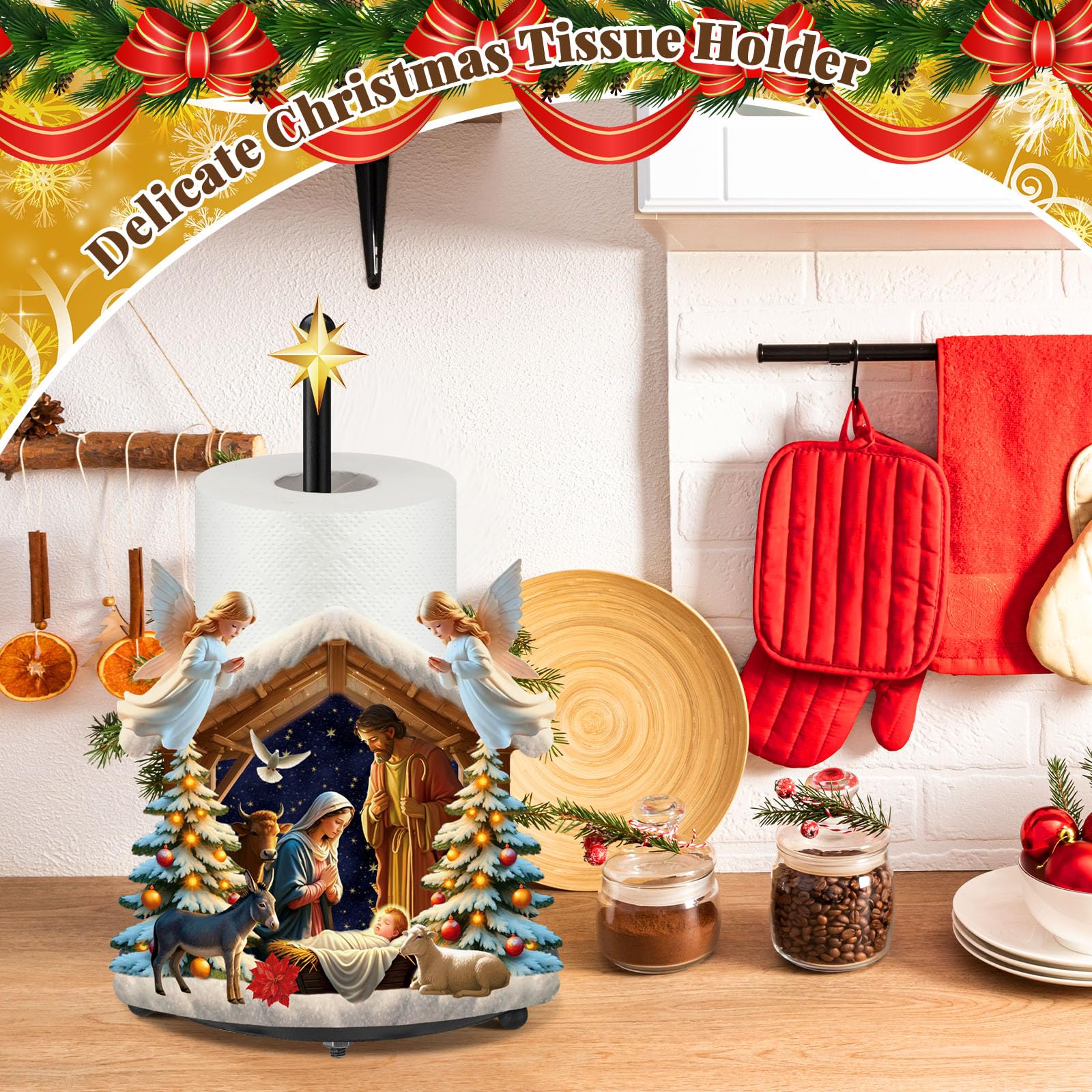 Shellwei Christmas kitchen accessory with nativity motif boosts seasonal ambience.