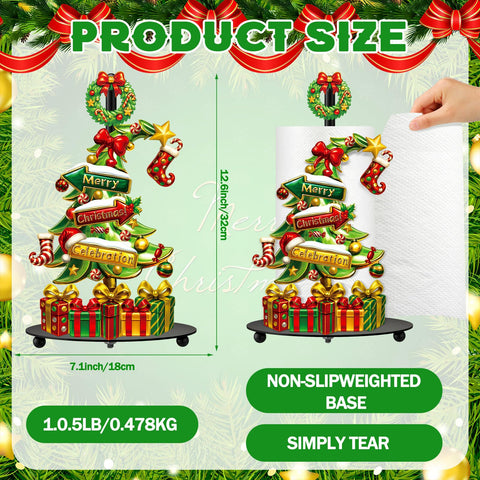 Shellwei Christmas tree towel holder with weighted base for steady placement