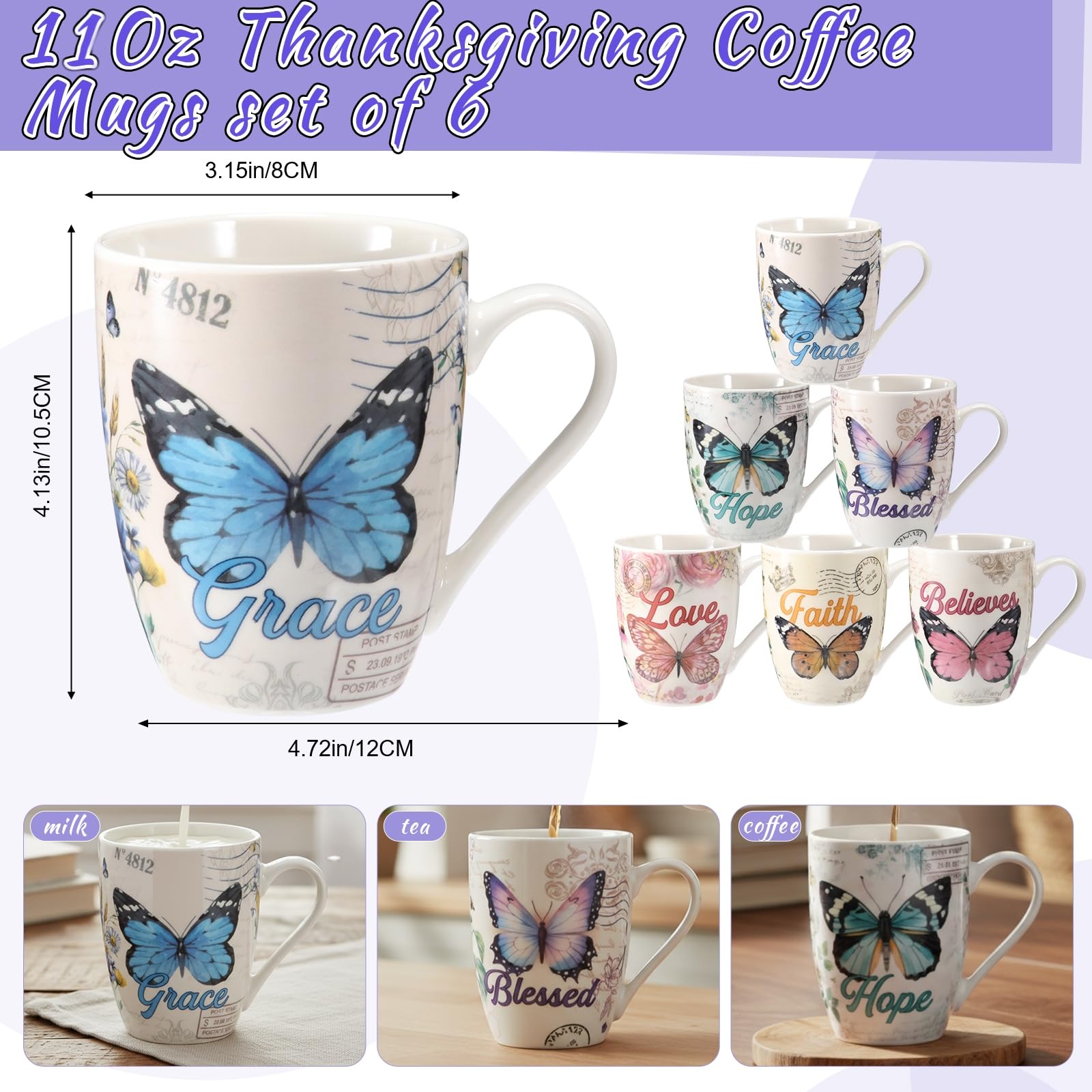 Shellwei floral design mug with uplifting Bible verse.